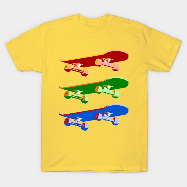 Three Skateboards T-Shirt by AKdesign